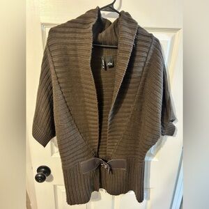 New Directions Brown Ribbed Women's Poncho